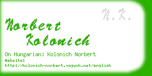 norbert kolonich business card